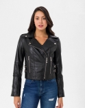 Lilly Biker Leather Jacket - image 1 of 6 in carousel